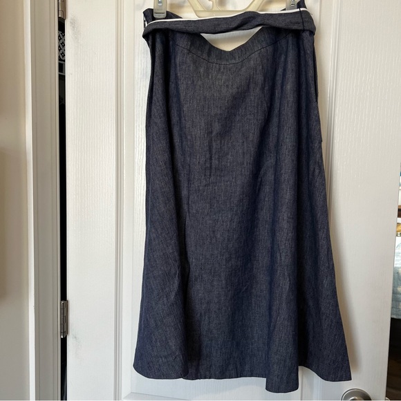 NWT Talbots Blue A-Line Skirt Contrast Piping Size 16 - Picture 4 of 10